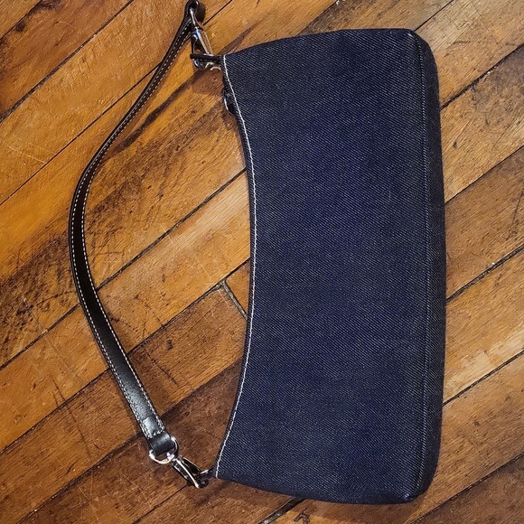 Lauren Ralph Lauren Denim Black and White Houndstooth Mini Bag - Picture 2 of 6